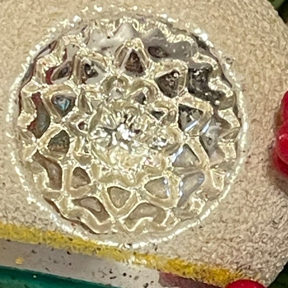 Vintage Mercury Glass Shiny Brite Double Indent Mica Ornament - Picture 7 of 7
